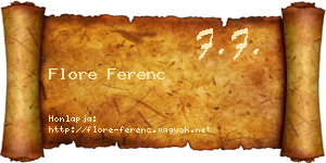 Flore Ferenc névjegykártya